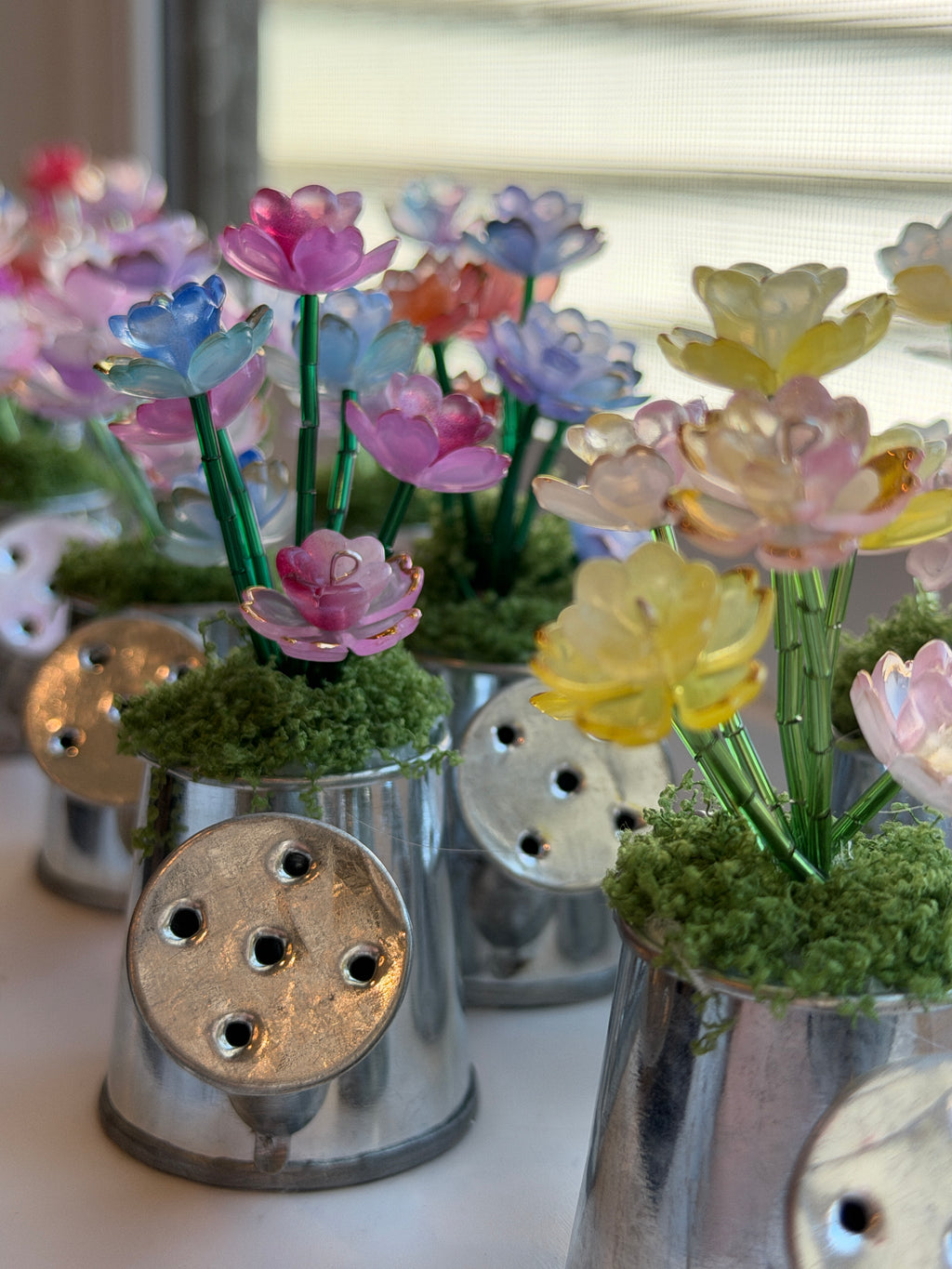 Mini Watering Can Beaded Plant