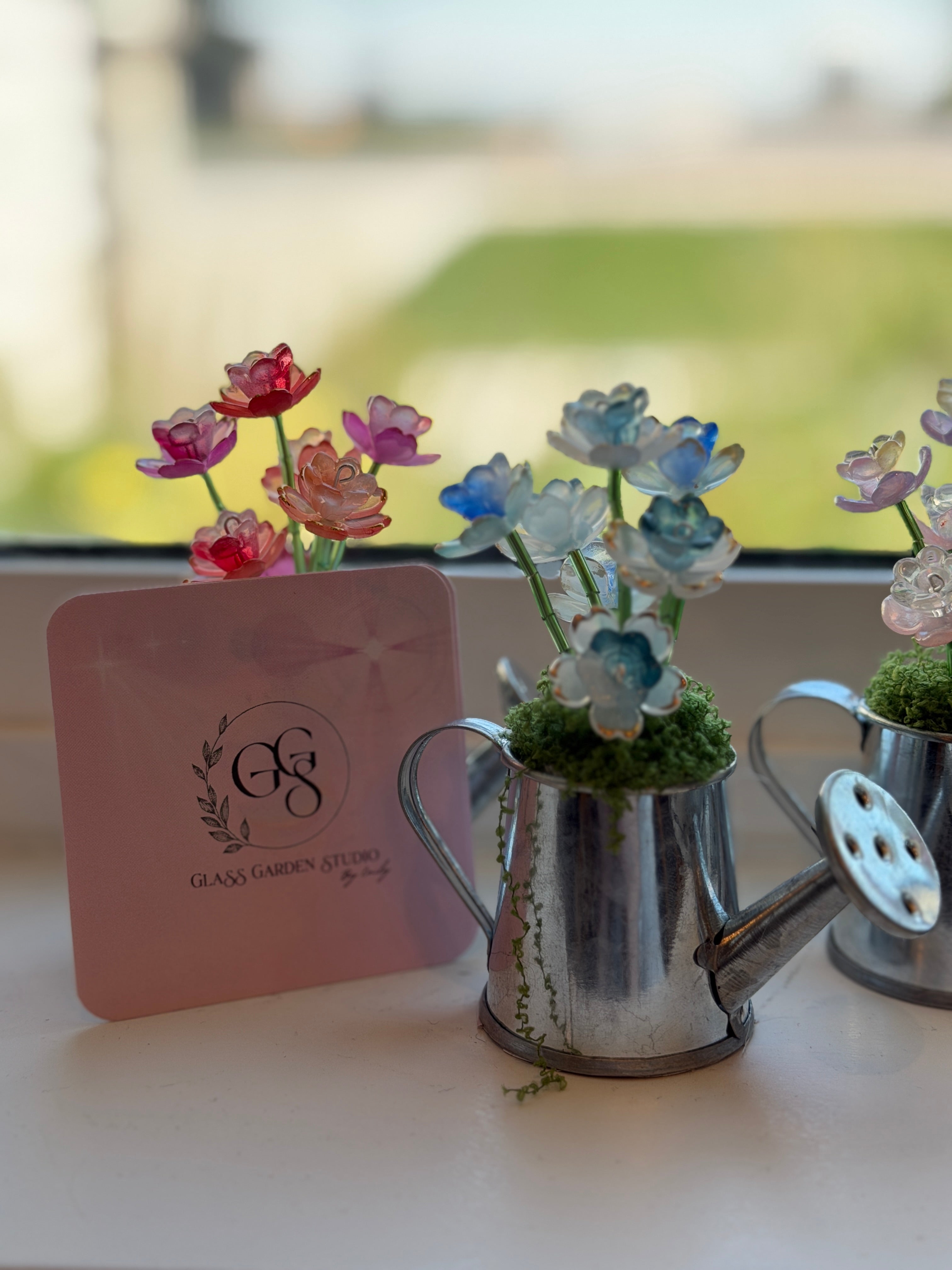Mini Watering Can Beaded Plant